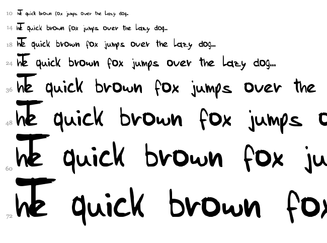 Sam's Handwriting font waterfall